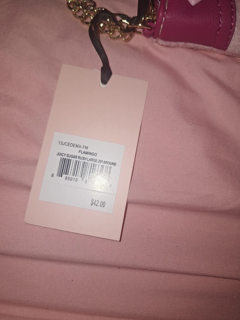 EXCLUSIVE Juicy Couture Pink Velvet Wristlet Wallet